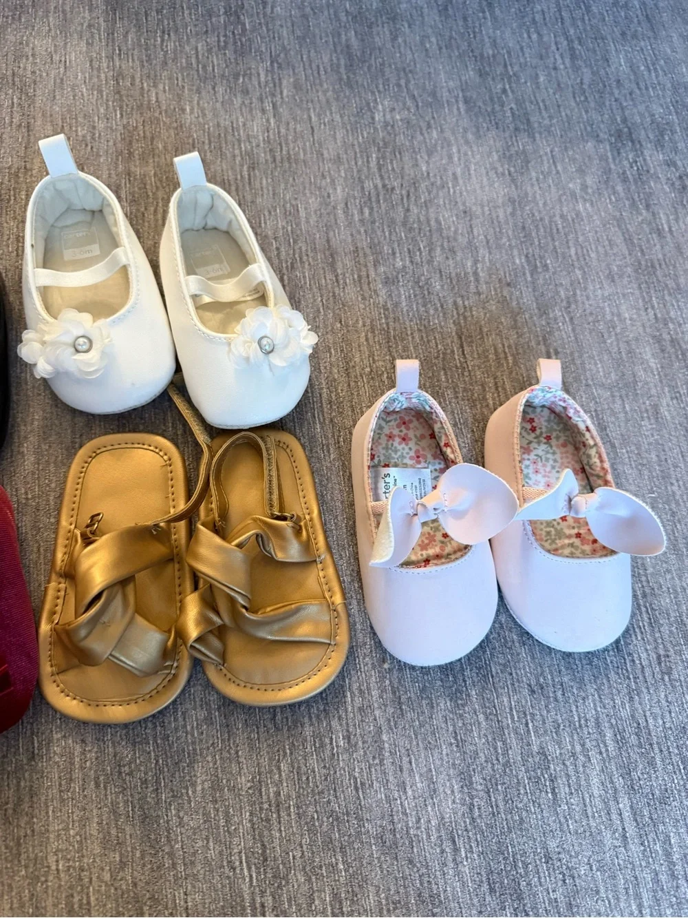 Bundle 3/6 month size baby girl shoes